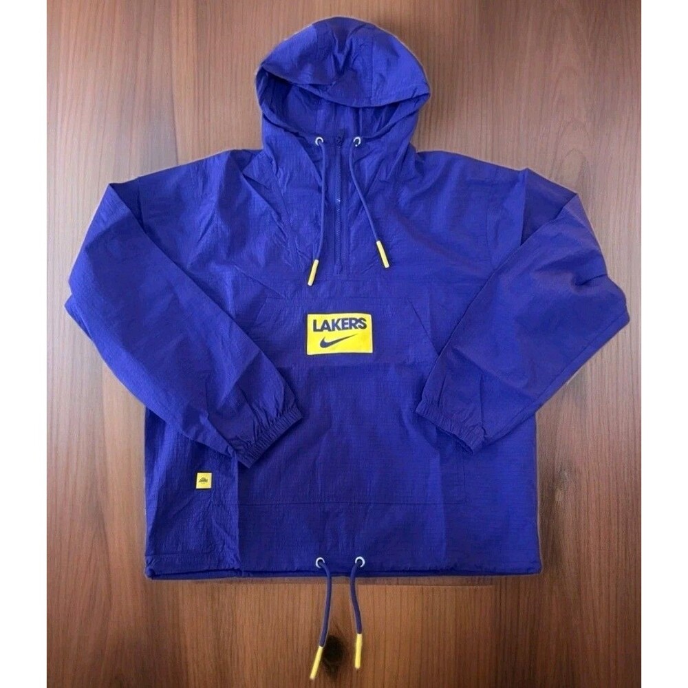 New Los Angeles Lakers Club Courtside Men's Nike NBA Anorak FZ7469-504 Size MED